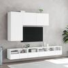 vidaXL Muebles de TV de pared 5 piezas madera de ingenier&iacute;a blanco