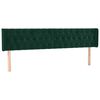 vidaXL Cabecero con LED de terciopelo verde oscuro 183x16x78/88 cm