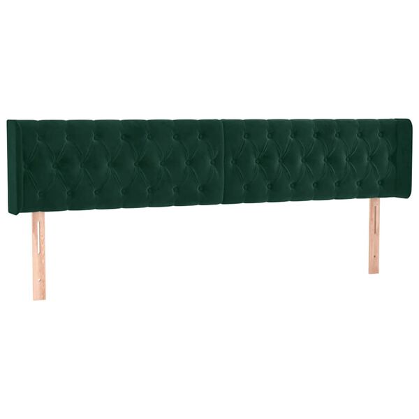 vidaXL Cabecero con LED de terciopelo verde oscuro 183x16x78/88 cm