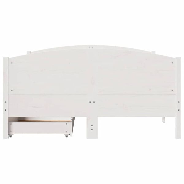 vidaXL Estructura de cama sin colch&oacute;n madera de pino blanca 150x200 cm