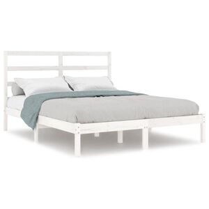 vidaXL Estructura de cama doble peque&ntilde;a madera maciza blanca 120x190cm