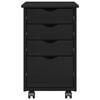 vidaXL Gabinete rodante Negro 34 x 39 x 56 cm Madera de Pino Macizo