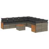 vidaXL Set de sof&aacute;s de jard&iacute;n 11 pzas y cojines rat&aacute;n sint&eacute;tico gris