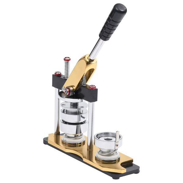 vidaXL Máquina de hacer insignias con 500 piezas de chapas 58 mm