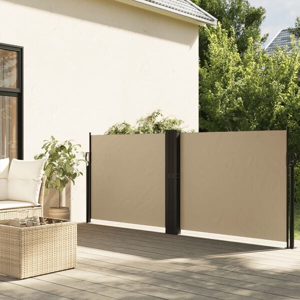 vidaXL Toldo lateral retráctil beige 100x600 cm