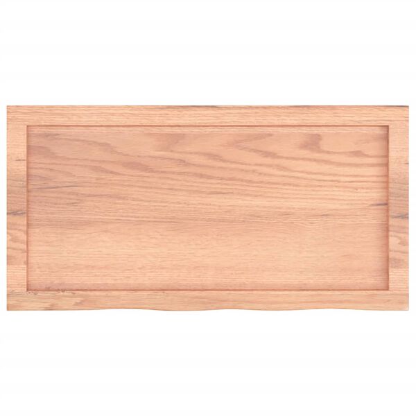vidaXL Tablero mesa madera roble tratada marr&oacute;n claro 80x40x(2-6) cm