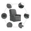 vidaXL Sillón reclinable de tela gris oscuro