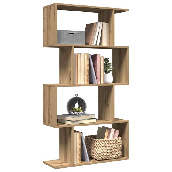 vidaXL Librer&iacute;a divisora 4 niveles madera roble artisan 70x24x129 cm
