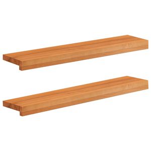 vidaXL Alfeizares 2 uds. Marr&oacute;n Claro 80 x 20 x 2 cm