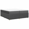 vidaXL Cama box spring con colch&oacute;n tela gris oscuro 200x200 cm