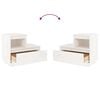 vidaXL Mesita de noche madera maciza de pino blanco 60x34x51 cm