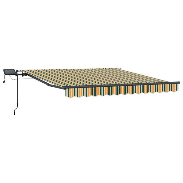 vidaXL Toldo Retráctil Manual Verde y amarillo 300 x 250 cm tela
