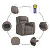 vidaXL Sillón de masaje reclinable de tela gris taupé