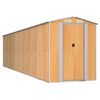 vidaXL Cobertizo jard&iacute;n acero galvanizado marr&oacute;n claro 192x772x223 cm