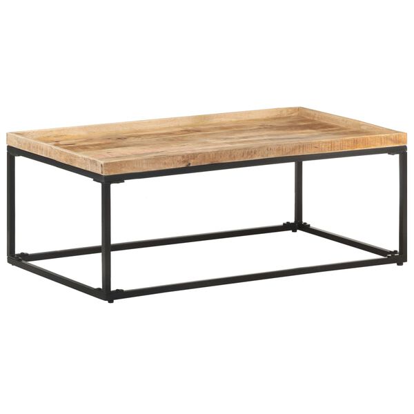 vidaXL Mesa de centro madera de mango rugosa 110x60x42 cm
