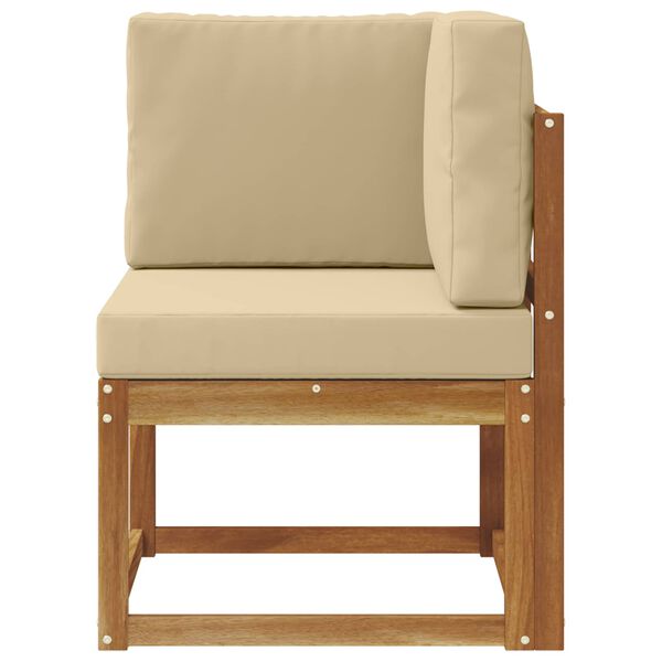 vidaXL Sof&aacute; de esquina para exteriores Madera de Acacia S&oacute;lida