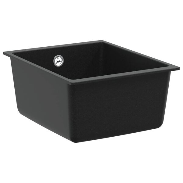 vidaXL Lavabo Negro 370 x 460 mm 80% Cuarzo y 20% Resina