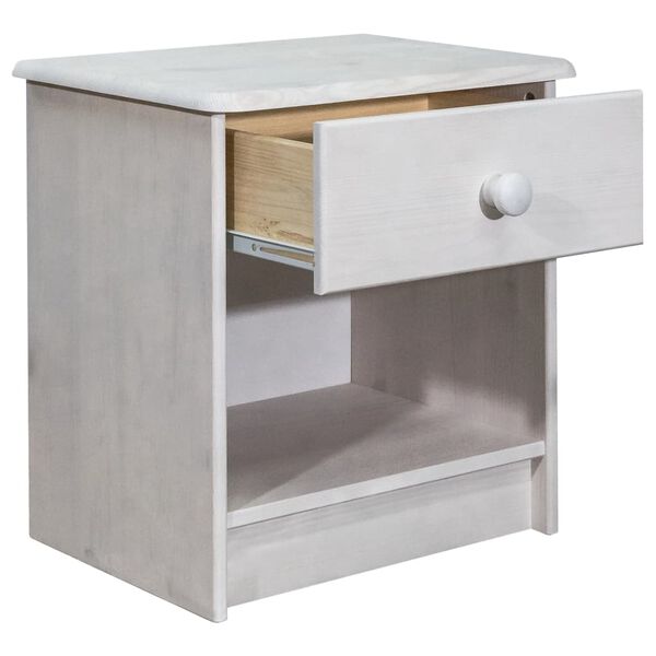 vidaXL Mesita de noche de madera maciza de pino 41x30x42 cm