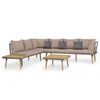 vidaXL Juego muebles de jard&iacute;n 4 piezas y cojines madera maciza acacia