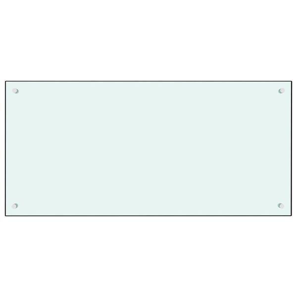 vidaXL Protección salpicaduras cocina vidrio templado blanco 100x50 cm
