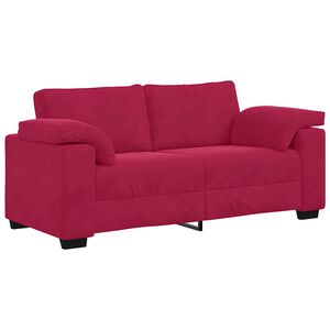 vidaXL Sof&aacute; de dos plazas color rojo vino, 180x77x82 cm, terciopelo