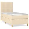 vidaXL Cama box spring con colch&oacute;n tela color crema 100x200 cm