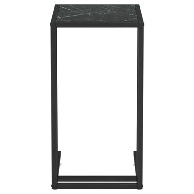 vidaXL Mesita ordenador vidrio transparente negro mármol 50x35x65cm