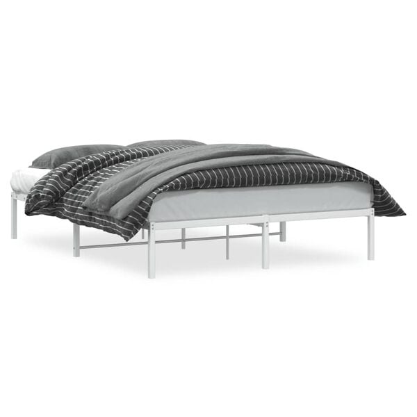 vidaXL Estructura de cama sin colch&oacute;n metal blanco 150x200 cm