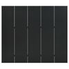 vidaXL Biombos divisores de 5 paneles 2 uds negro acero 200x180 cm