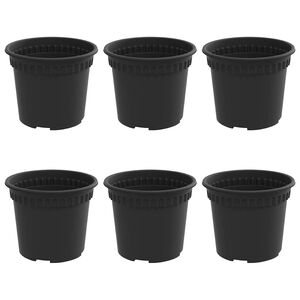 vidaXL Maceta Redonda para Flores 6 uds. Negro &Oslash; 12,5 x 10 cm Pl&aacute;stico