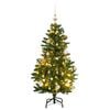vidaXL &Aacute;rbol de Navidad artificial con bisagras 150 LED y bolas 150 cm