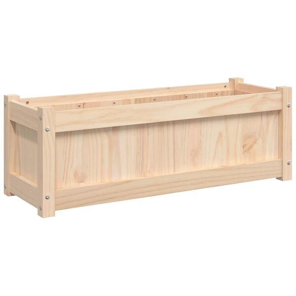 vidaXL Jardinera de madera maciza de pino 90x31x31 cm