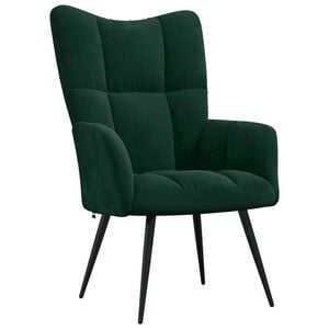 vidaXL Sill&oacute;n de relax de terciopelo verde oscuro