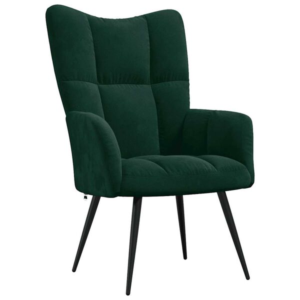 vidaXL Sill&oacute;n de relax de terciopelo verde oscuro