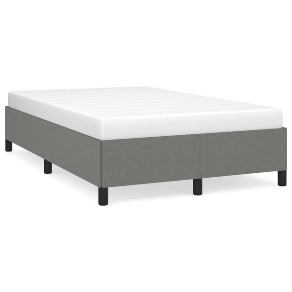 vidaXL Estructura de cama sin colch&oacute;n tela gris oscuro 120x190 cm