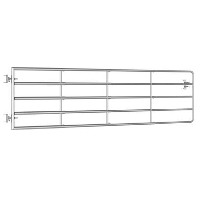vidaXL Cancela de 5 barras para campo acero plateado (115-300)x90 cm