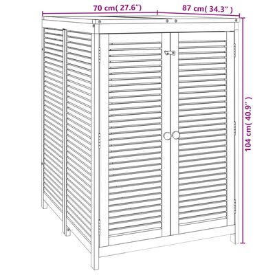 vidaXL Caja de almacenaje de jardín madera maciza acacia 70x87x104 cm