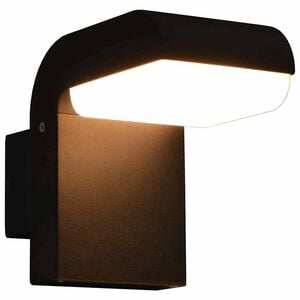 vidaXL L&aacute;mpara LED de pared para jard&iacute;n ovalada negra 9 W