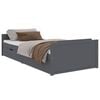 vidaXL Estructura cama sin colch&oacute;n madera pino gris oscuro 90x200 cm