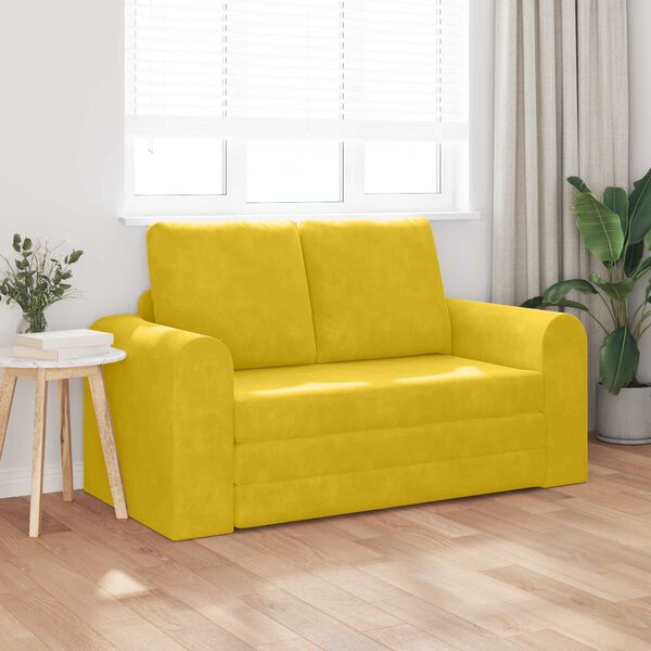 vidaXL Sof&aacute; cama 60cm Amarillo Terciopelo