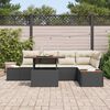 vidaXL Conjunto de sof&aacute; de jard&iacute;n 6 pcs Negro Polirat&aacute;n