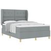 vidaXL Cama tipo Box Spring con cabecera Gris Claro 200 x 140 cm tela