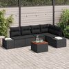 vidaXL Conjunto de sof&aacute;s de jard&iacute;n 6 pcs Negro rat&aacute;n sint&eacute;tico