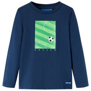 vidaXL Camiseta infantil de manga larga azul marino 104