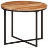 vidaXL Mesa de centro de madera maciza de acacia y hierro 35x35x30 cm