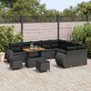 vidaXL Conjunto de sof&aacute;s de jard&iacute;n 12 pcs Negro rat&aacute;n sint&eacute;tico