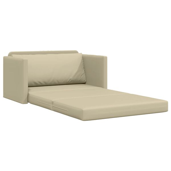 vidaXL Sof&aacute; cama 110cm Crema Cuero artificial