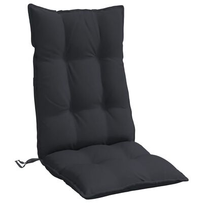 vidaXL Cojines de silla con respaldo alto 4 uds tela Oxford negro