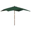 vidaXL Sombrilla de jard&iacute;n con poste de madera verde 300x300x273 cm