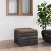 vidaXL Otomana de palets de jard&iacute;n con coj&iacute;n gris taupe madera de pino